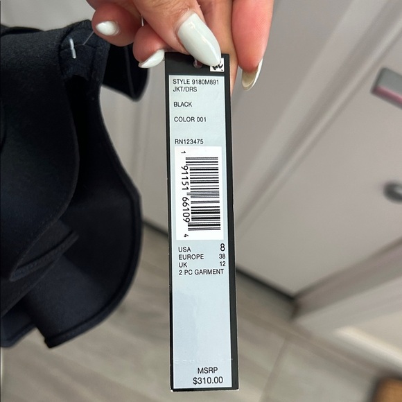 Tahari Arthur Levine Black Pearl Ruffle Women's Jacket - Picture 6 of 7